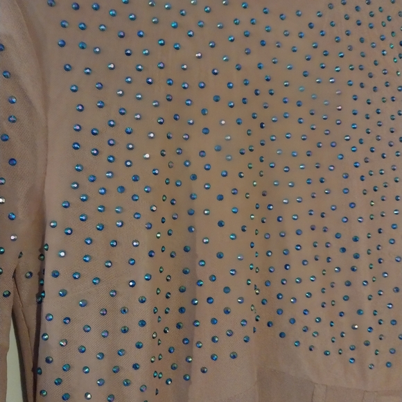 Tan/Nude Iris Bejeweled Dress - Picture 3 of 3